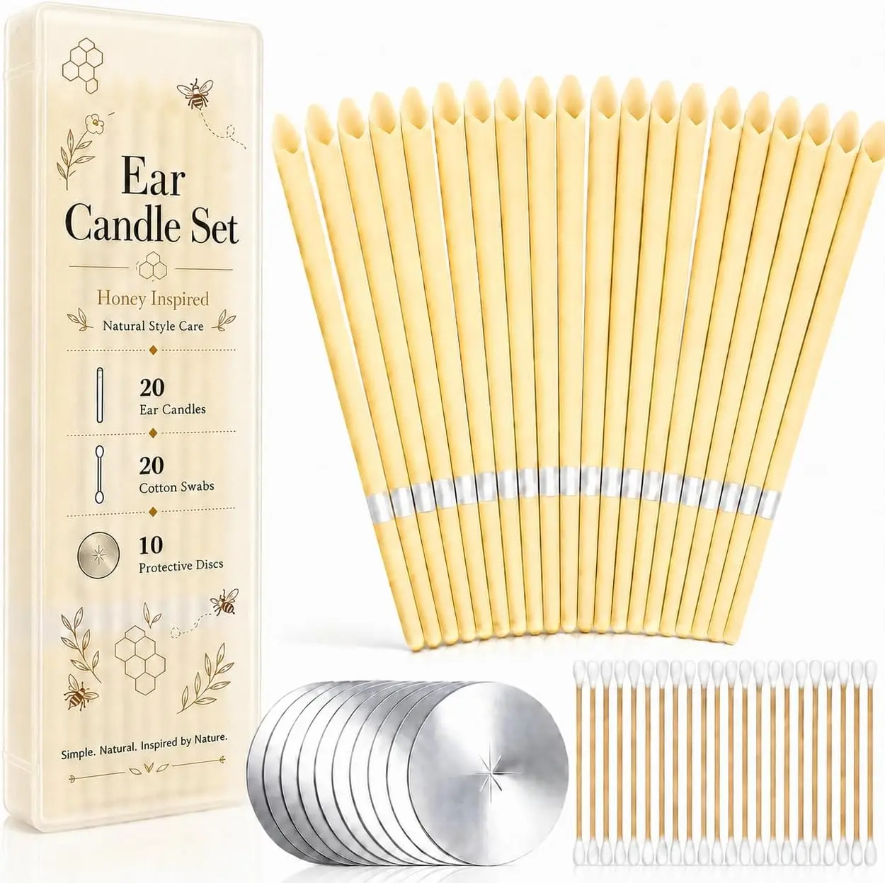 10 Pieces Natural Ear Candles Wax Removal Ear Wax Candles for Ear Wax Removal Ear Wax Candle Ear Wax Removal Tool Ear Cleaning Kit Ear Cleaner Ear Candling Candles Safely Removing Ear Wax at Home