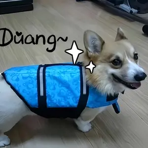 Small Dog Life Jacket, Safety Vest with Superior Buoyancy & Rescue Handle, Adjustable Pet Floatation Life Preserver - Polyester Material with Press Buckle Closure for Swimming & Boating