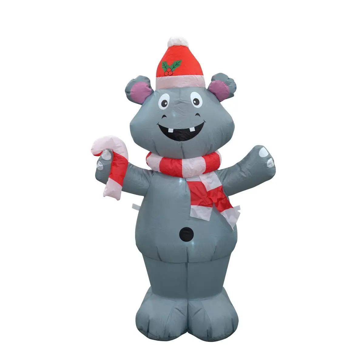 Jeco CHD-OD067 Self-Inflate Weatherproof 4 ft. Grey Wolf Figure, Holiday Decorating Inflatable Christmas Decoration