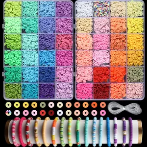 2400pcs/4800pcs Soft Clay Beads DIY Mix Beads Set, Friendship Bracelet Kit, Jewelry Making Supplies, Necklace & Handmade Accessories, Diy Beading Accessories