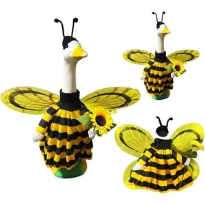 Easter Bunny Porch Goose Outfit, Bunny Ear Hat, Bow Diy Toy Tie & Tail Costume, 2025 Graduation Spring Decor for Yard, Lawn & Garden