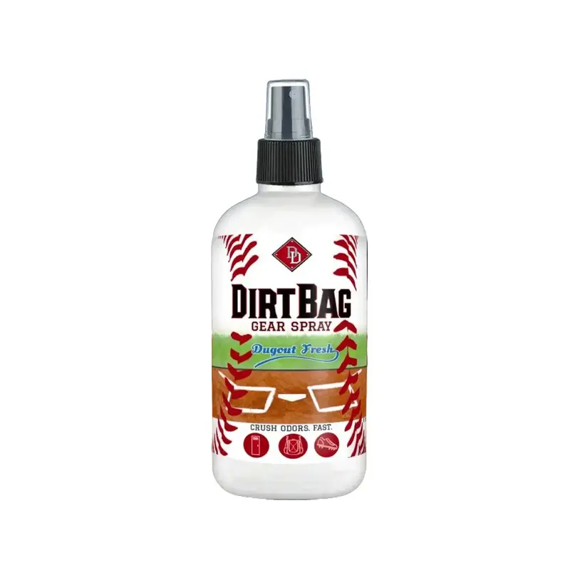 DirtBag Gear Spray, Sports Gear Deodorizer for Shoes, Cleats, Gym Bags, Gloves, Helmets & Equipment, Dugout Fresh, 8 oz Footwear
