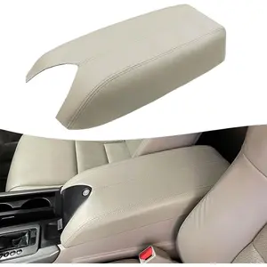 Center Console Armrest Cover Replacement for Acura RDX 2007 2008 2009 2010 2011 2012, Vinyl Leather Arm Rest Lid Upholstery, Anti-Scratch, Tan