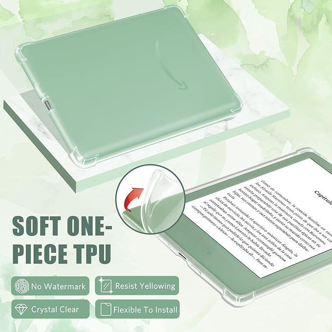 Durable 3-Piece Kindle Device Accessory Protection Set for Paperwhite, Oasis, Colorsoft - 1 Slim-Fit Charging Case, 2 Anti-Fingerprint Tempered Glass Screen Protectors, Ideal for E-Reading Enthusiasts, Travel, Commutes, Yes, Transparent