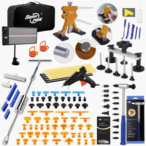Super PDR Paintless Dent Repair Kit, Dent Puller Kit, Car Dent Removal Tools with Dent Lifter, Bridge Puller, Slide Hammer 2 in 1 T-Type Slide Hammer for Repair Door Ding, Creases and Hail Damage