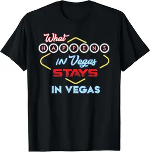 What Happens in Vegas Stays in Vegas Fun Vegas Trip Summer Casual Shortsleeve Cotton T-Shirt