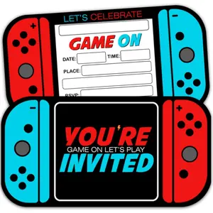 Video Games Birthday Party Invitation for Boys 30 Cards With 30 Envelopes 5x7 Inches