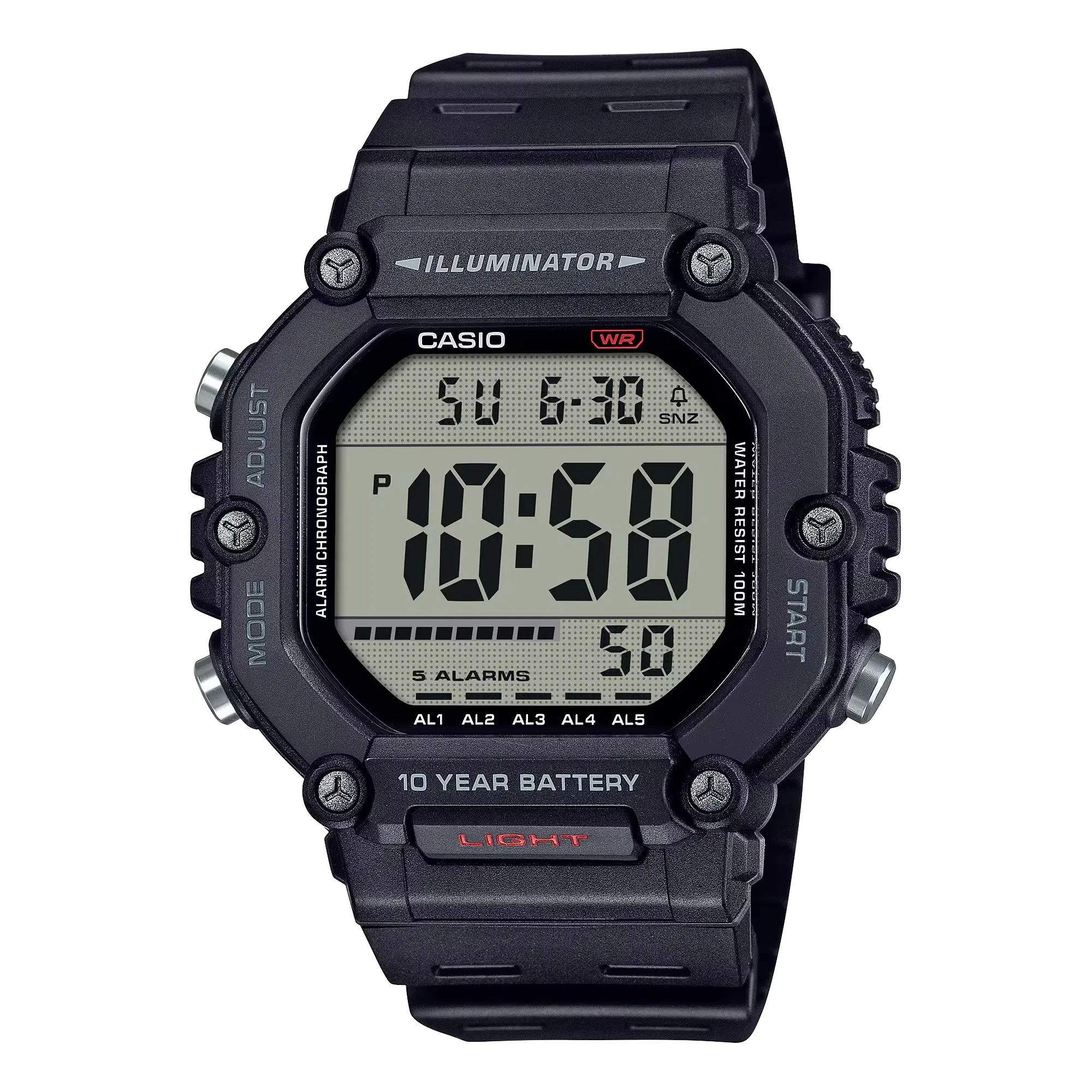 Casio Men’s Black Digital Sport Watch with Grey Dial - AE-1600H-1AVCF