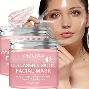 2pcs Dual Collagen Mask (collagen + Biotin), Deep Nourishing Skin Base, Intensive Repair for Dry Damaged Skin, Improves Rough Pores, Weekly Care Recommendation