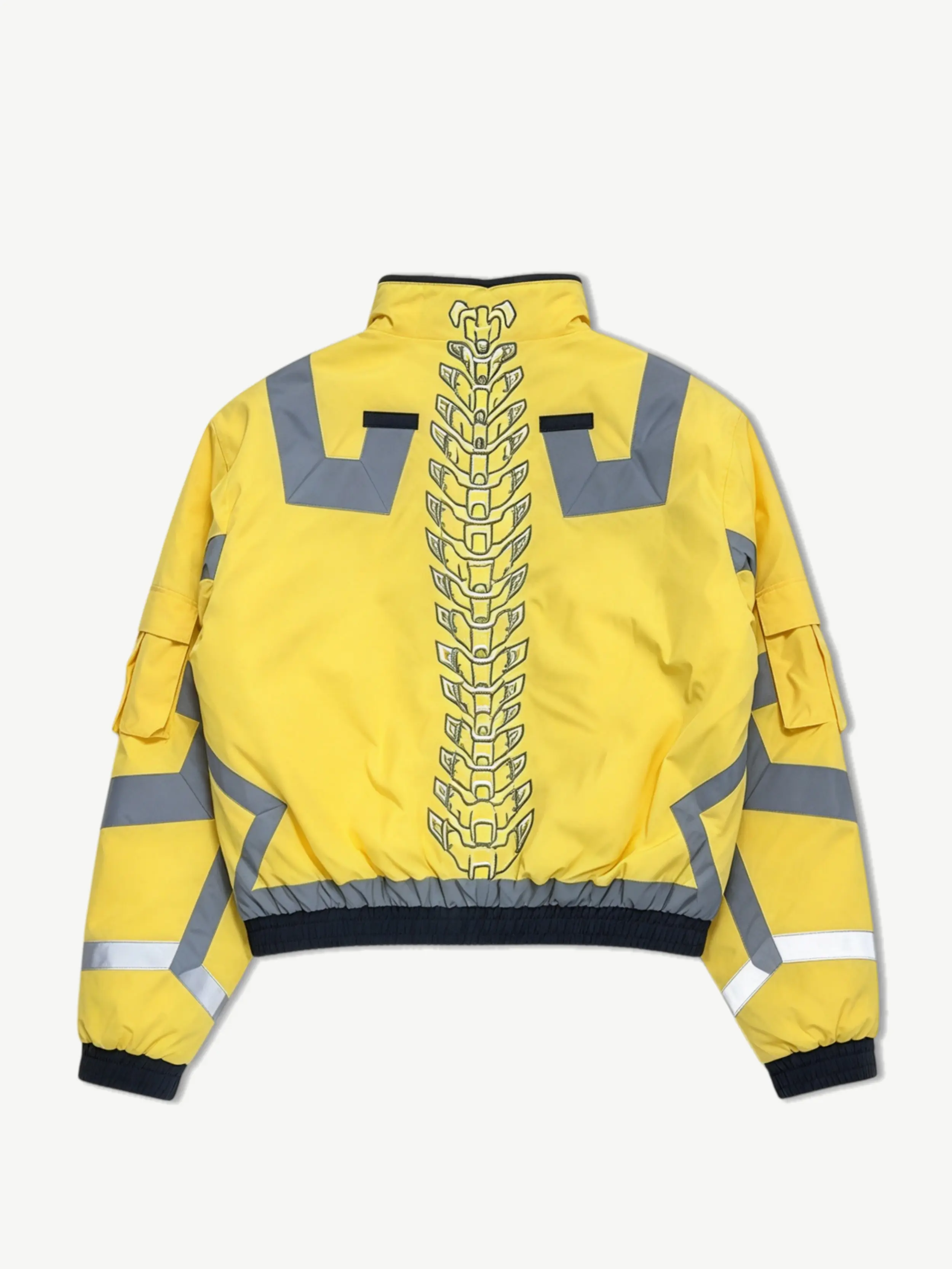 David Jacket Anime Cyberpunk David Martinez Oversized Yellow Reflective Stripe Cropped Bomber Jacket Anime Streetwear