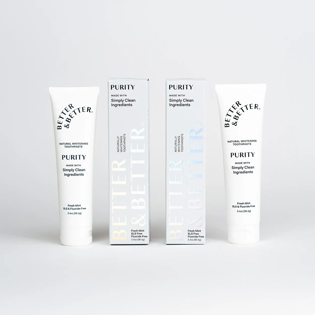 Better & Better Purity Toothpaste 2 Pack Natural Whitening Toothpaste, Fluoride Free, SLS Free