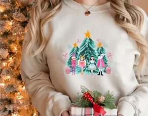 Vintage Pink Nutcracker Squad Ballet Women Pink Christmas Sweatshirt, Crewneck Sweatshirt, Christmas T-shirt