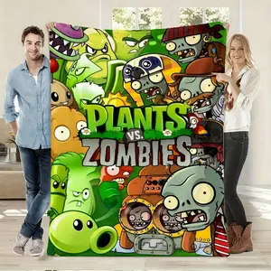 Plants Vs Zombies Fun Collection, Soft Warm Anti-Pilling Plush Blanket, Ideal for Naps Camping Travel, Perfect Gift