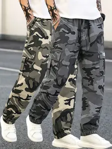 Men's 2-Pack Camouflage Cargo Joggers - Multi-Pack Men's Pants, Slimming, Figure-Concealing, Leg-Lengthening, Trendy Casual Bottoms, Leg-Lengthening Men's Pants