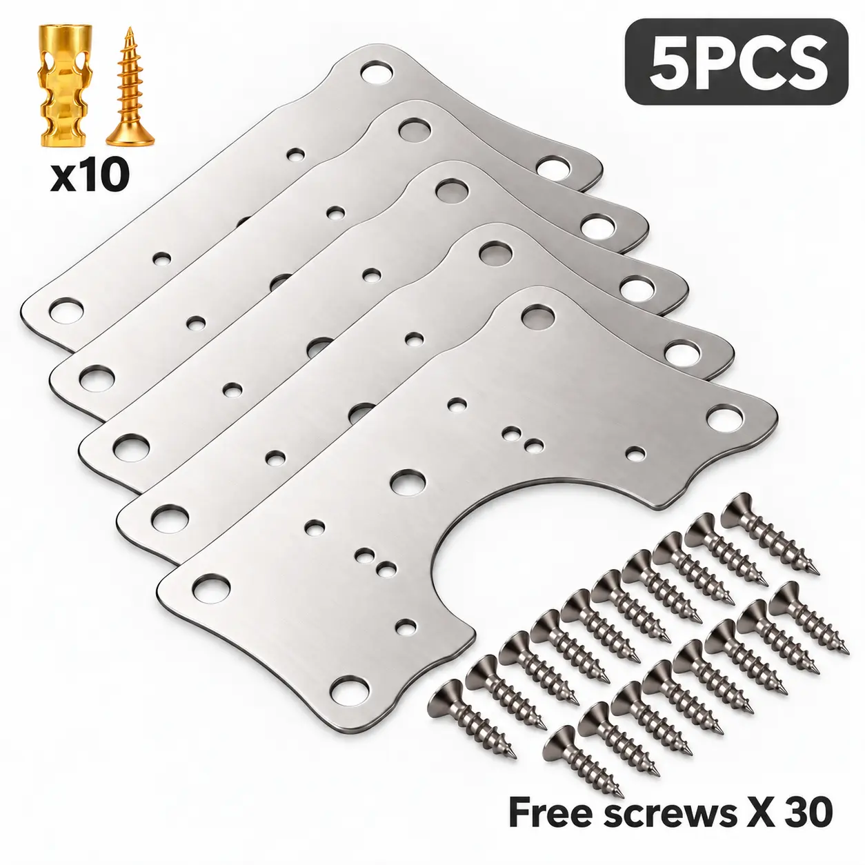Cabinet Door Hinge Repair and Reinforcement Plate, Easy to install, Thickened Fixing Plate for Cabinet Door Hinges, Furniture Hinge Compatibility Accessory, Screws for Directly Securing Hydraulic Cabinet Door Hinges, 6*14mm Door Hinge Thread Repair Screws