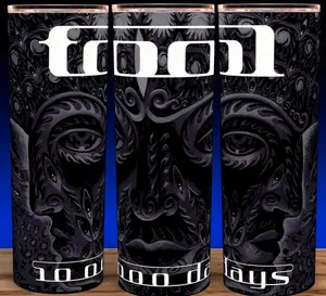 Tool Band - 10,000 Days - Rock Metal Music Cup Mug Tumbler Cup 20oz 20oz with Lid - Stainless Steel & Plastic - Elegant Drinkware for Rock Fans Flasks Straw Reusable Glossy