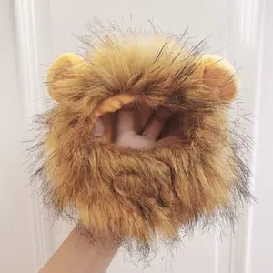 Cute Lion Head Costume for Cats, Rabbit Ears Hat for Small Dogs, Funny Pet Accessory, Transformative Pet Dress-Up, 1 Piece