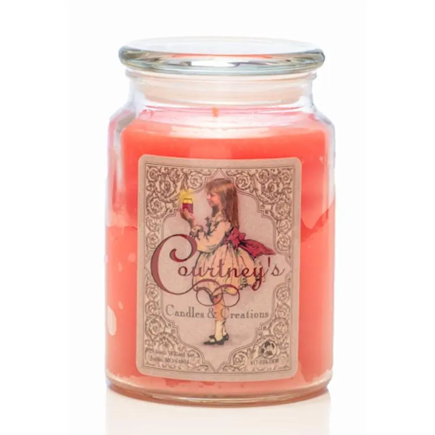 Courtneys Candles 26oz Large Jar Pink Candles - Maximum Scented, Pink Sugared Grapefruit Citrus Blend Fragrance, Aroma-Boosted for Home Decor & Home Supplies Lighting