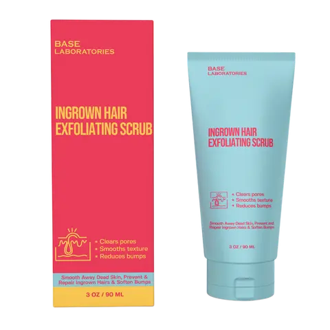 KP Exfoliating Body Scrub – AHA + BHA Ingrown Hair & Razor Bump Treatment for Legs, Arms, Bikini Line & Underarms – Sea Salt, Lactic Acid, Glycolic Acid & Salicylic Acid Smooth Strawberry Skin & KP Bumps