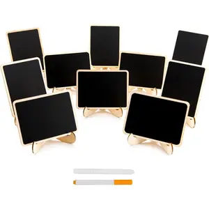 10 Pack Mini Chalkboards Signs with Easel Stand, Small Rectangle Chalkboards Blackboard,  Place Cards for Weddings, Birthday Parties, Message Board Signs and Event Decoration