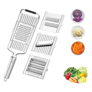 4-in-1 Vegetable Cutter with Cheese Grater – Stainless Steel Mandoline Slicer for Carrot, Cabbage & Kitchen Shredding