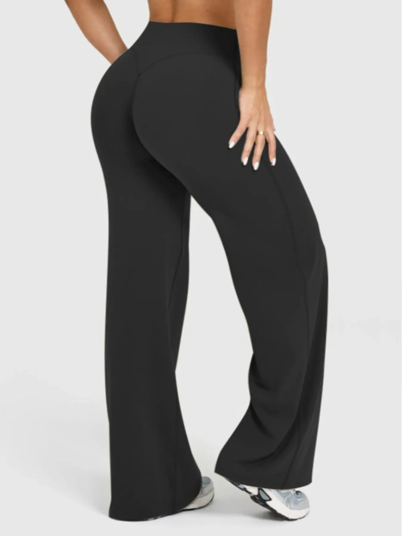 Women's High Waist Bell Bottoms, Fall Winter Sporty Pants, Tummy Control Butt Lifting, High Elasticity Outdoor Casual Wear, Casual Fashion Trousers