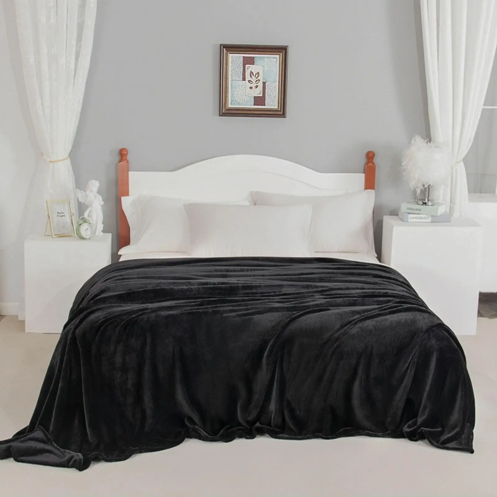 Solid Color Cozy Blankets, Soft Comfortable Warm Napping Throw, Blankets for Bedroom, Comfy Bedding, Bedroom Accessories, Sleeping Bedding Supplies fo