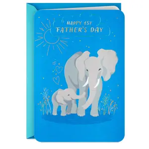 1st Father's Day Card (Elephants) for Son, Friend, Coworker, Relative