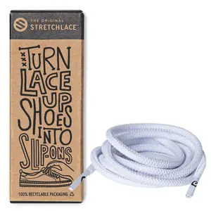 White Round Elastic Stretch Shoe Laces Footwear Shoelace