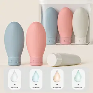 Silicone Travel Bottle Set for Shampoo and Lotion, Reusable Toiletries Containers for Travel, Leak-Proof and Durable Dispensing Bottles