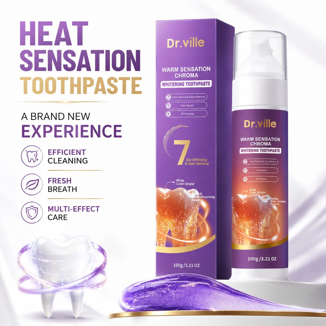 【Advanced Whitening Formula】Teeth Whitening Toothpaste | Powerful Stain Removal | Fresh Breath & Daily Dental Care-A
