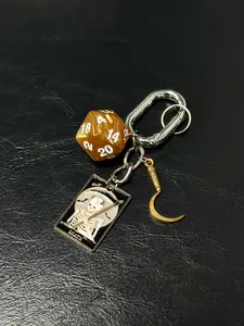 Tarot Card Major Arcana Death Dice Keychain Bag Charm, Keychain Bag Pendant, Keychain for Bags, Unique Accessory for Tarot Enthusiasts & Collectors, Perfect Gift Idea, Keychain Collectibles, Keychain Accessories