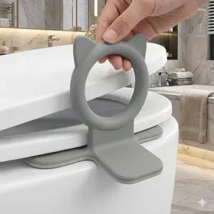 Soft Durable Silicone Toilet Seat Lifter Handle Hygienic Bathroom Accessory easy Install Multi-Purpose Universal Fit for Various Models Enhances Convenience Cabinet Door Pull Helper