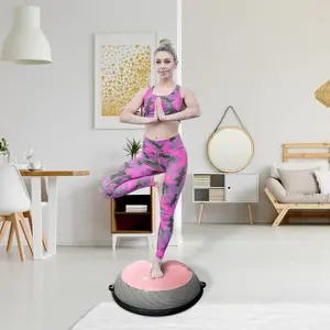 Balance Ball Balance Trainer: 23" Half Ball, 660Lbs Capacity, Resistant Band, Foot Pump, Anti-Burst/Anti-Slip, Perfect for Home Gym Core/Ab/Yoga Fitness