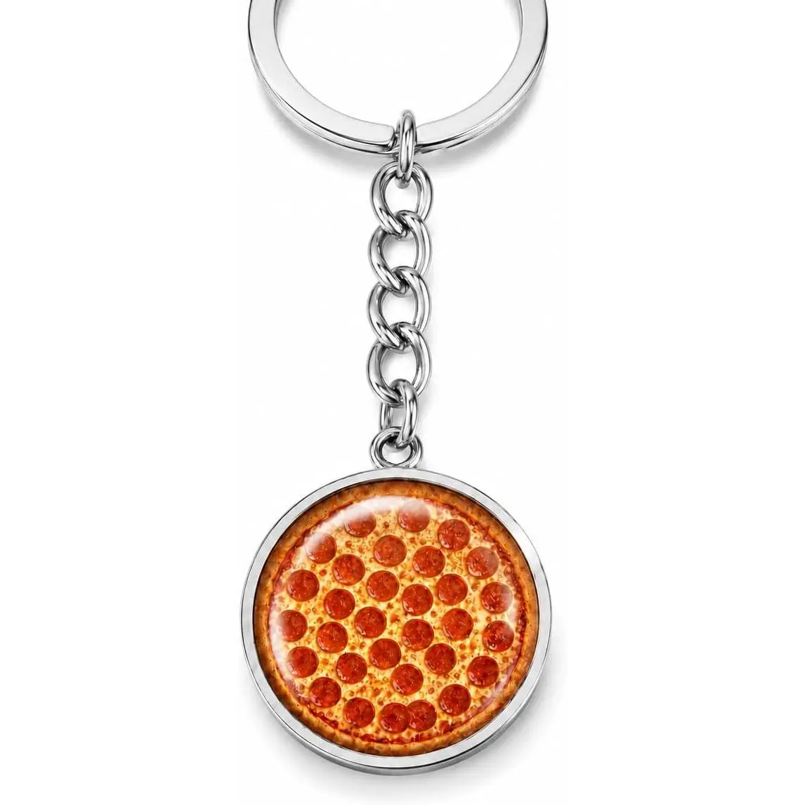 Personalized Pizza Keychain – Custom Pizza Photo Gift for Pizza Lovers