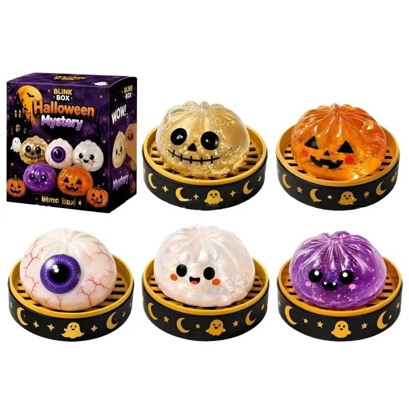 Halloween Spooky Theme Soft Squishy Slow-Rising Fidget Toys, Cute Pumpkin-Ghost Shapes Stress Relief Sensory Gifts for 8-10 Years Old Unisex Halloween Party Favors