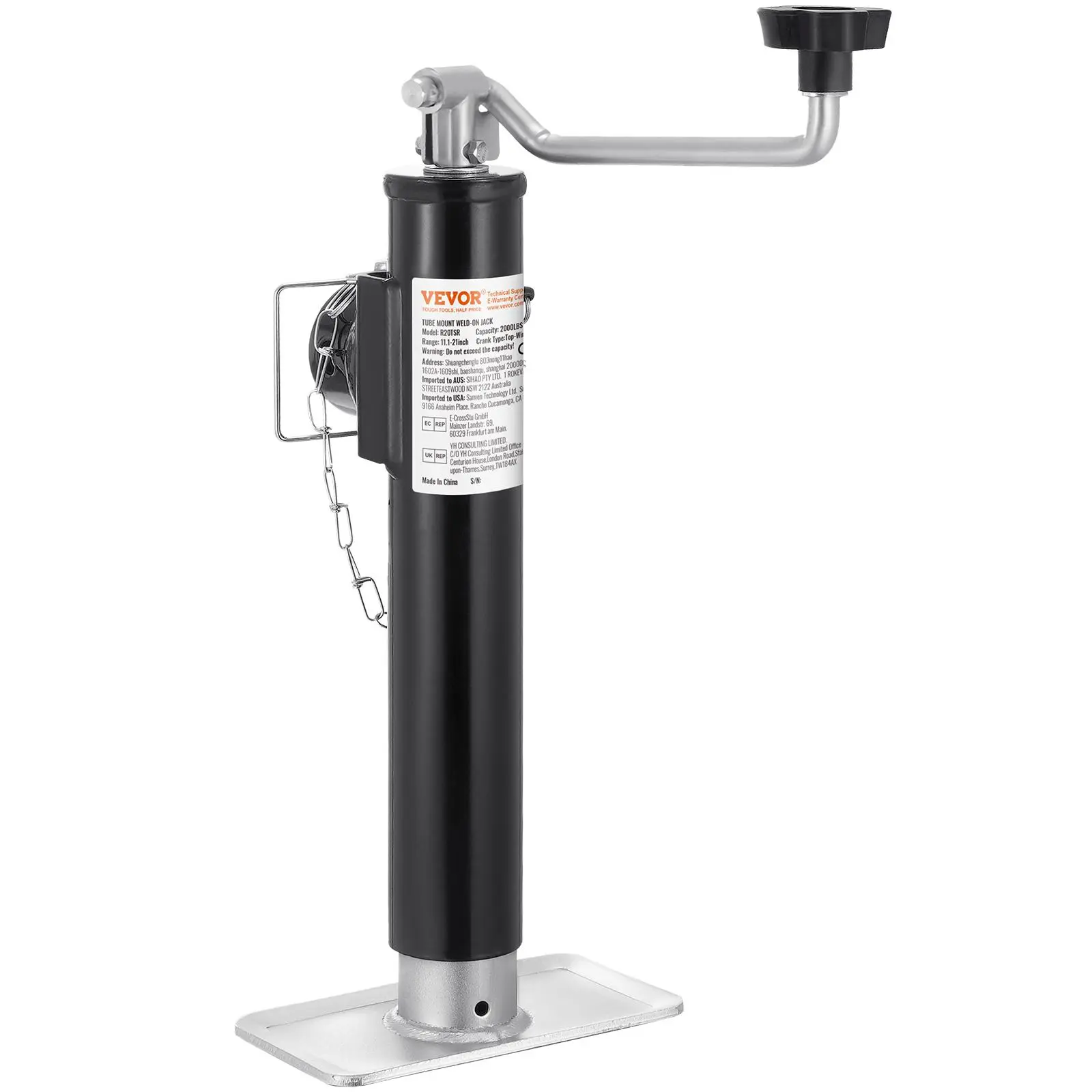 【Summerfinds】VEVOR Trailer Jack,2000 lbs Dynamic Load CapacityWeld-on Pipe-Mount Swivel Trailer Jack10" Lift Trailer Jack Stand with Handle for RV TrailerHorse TrailerUtility Trailerand Yacht Trailer