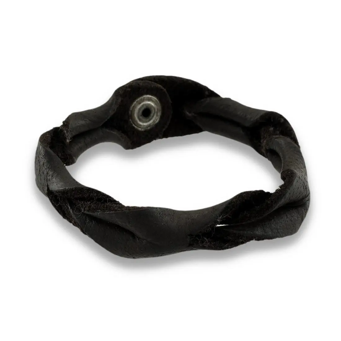 Brown Braided Leather Bracelet