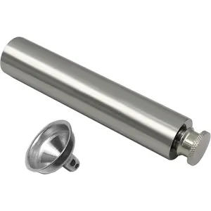 Stainless Steel 2oz Flat Bottom Tube Flask Portable Cylindrical Hip Flask Mini Drinkware Mirror Finish