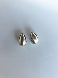 Silver Plated Teardrop Studs - Shell Shaped Brushed Finish for Everyday & Special Occasions Elegant Versatile Earrings