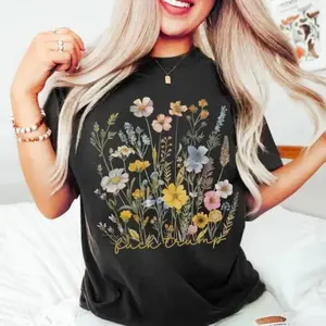 Subtle Anti Trumps Shirt F U C K Trumps Sucks Feminist Cotton T-Shirt Anti Maga Casual Tee