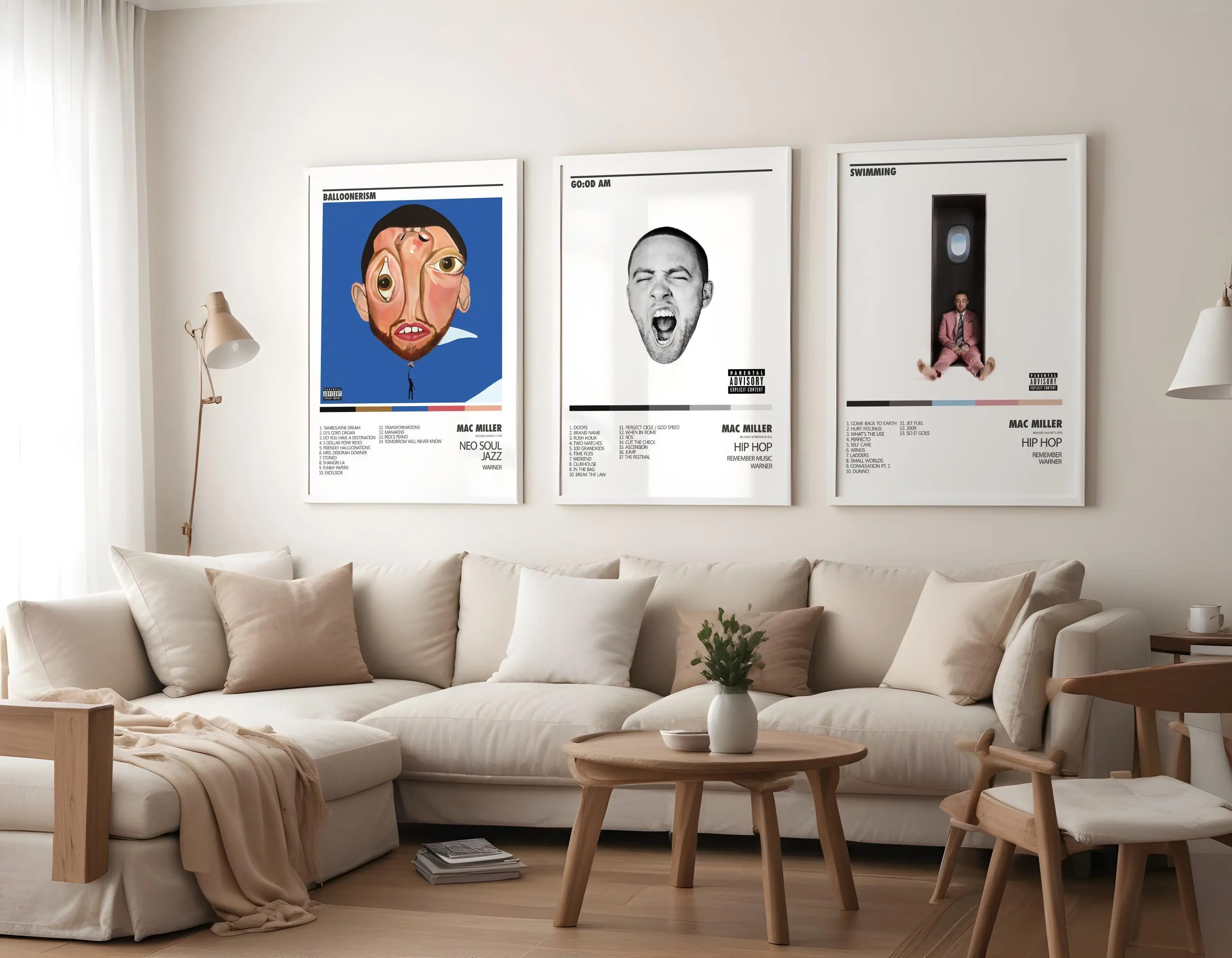 Set Of 3 Mac Miller Album Retro Poster, Hip Hop Wall Art Poster HD Print Unframed Aesthetic Room Home House Modern Wall Decor Trendy Gift.