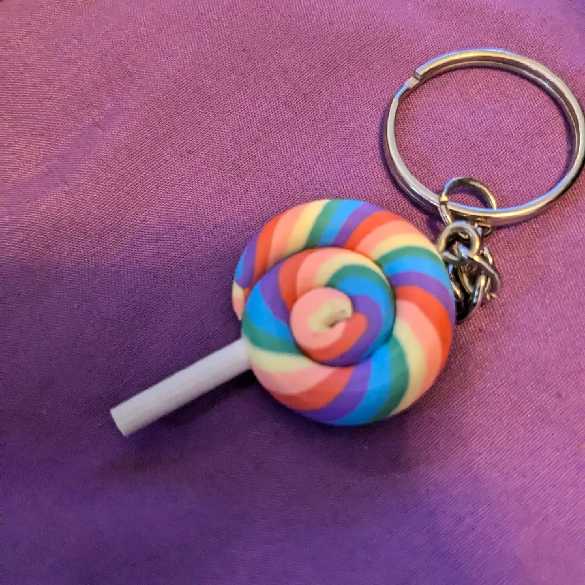 Rainbow lollypop Candy keychain