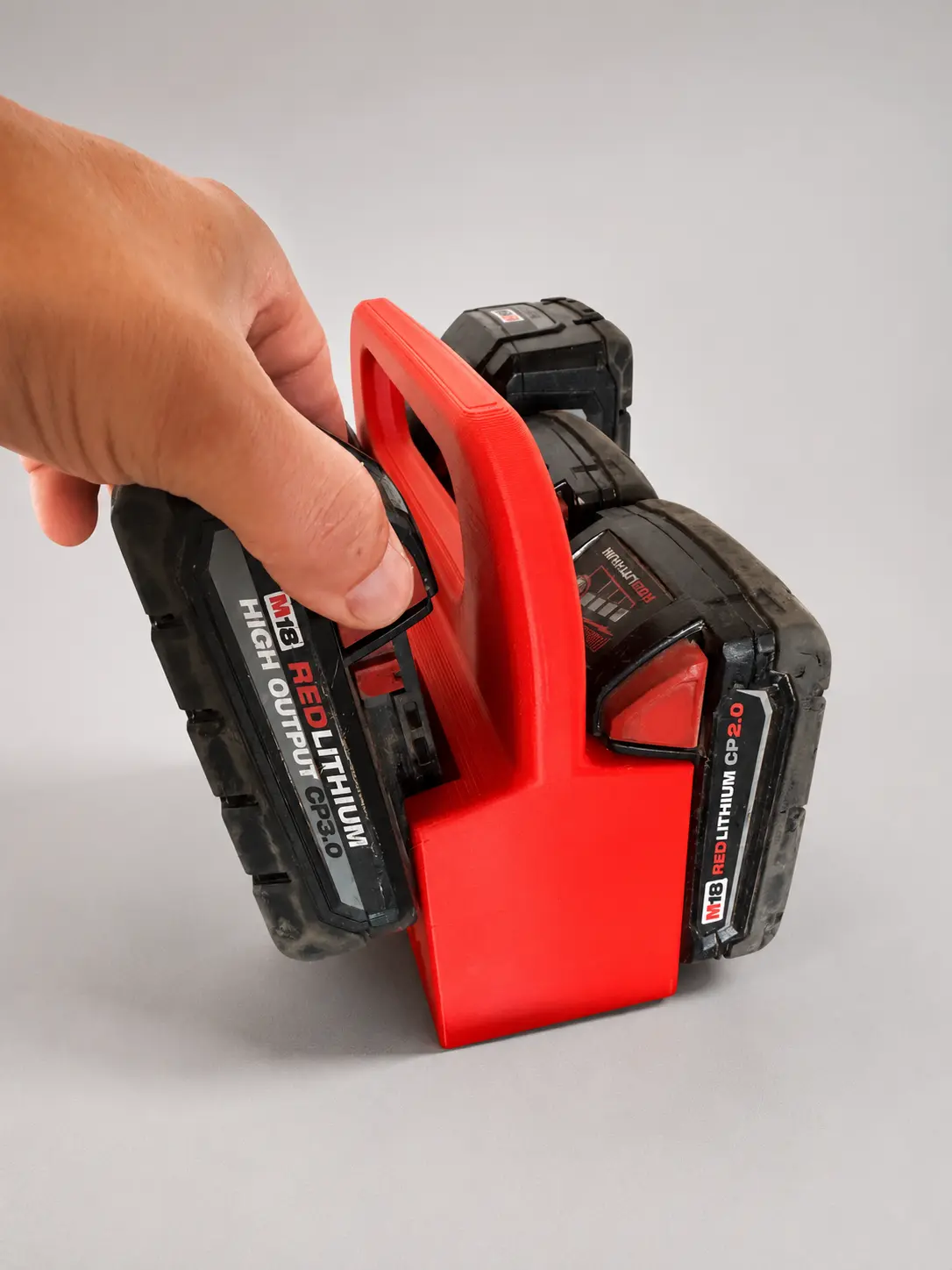 Milwaukee M18 Battery Holder | 6-Slot M18 Battery Organizer & Carrying Caddy | REDLITHIUM Battery Carrier | Portable Tool Storage Rack | PETG Holder Only