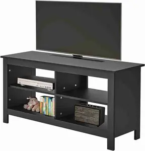 TV Stand with 4 Open Shelves Farmhouse TV Media Console up to 49 inch TV,Entertainment Center,Modern Mid Century TV Console,Storage Cabinets For Bedroom,Living Room,Hallway, Wood TV Stand,Gaming Media Stand Furniture