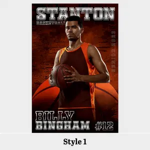 Basketball Poster Photoshop Template Collage Digital Print Senior Night Sports Backdrop Photography Background Senior Sports Banner Overlay, Gift For All