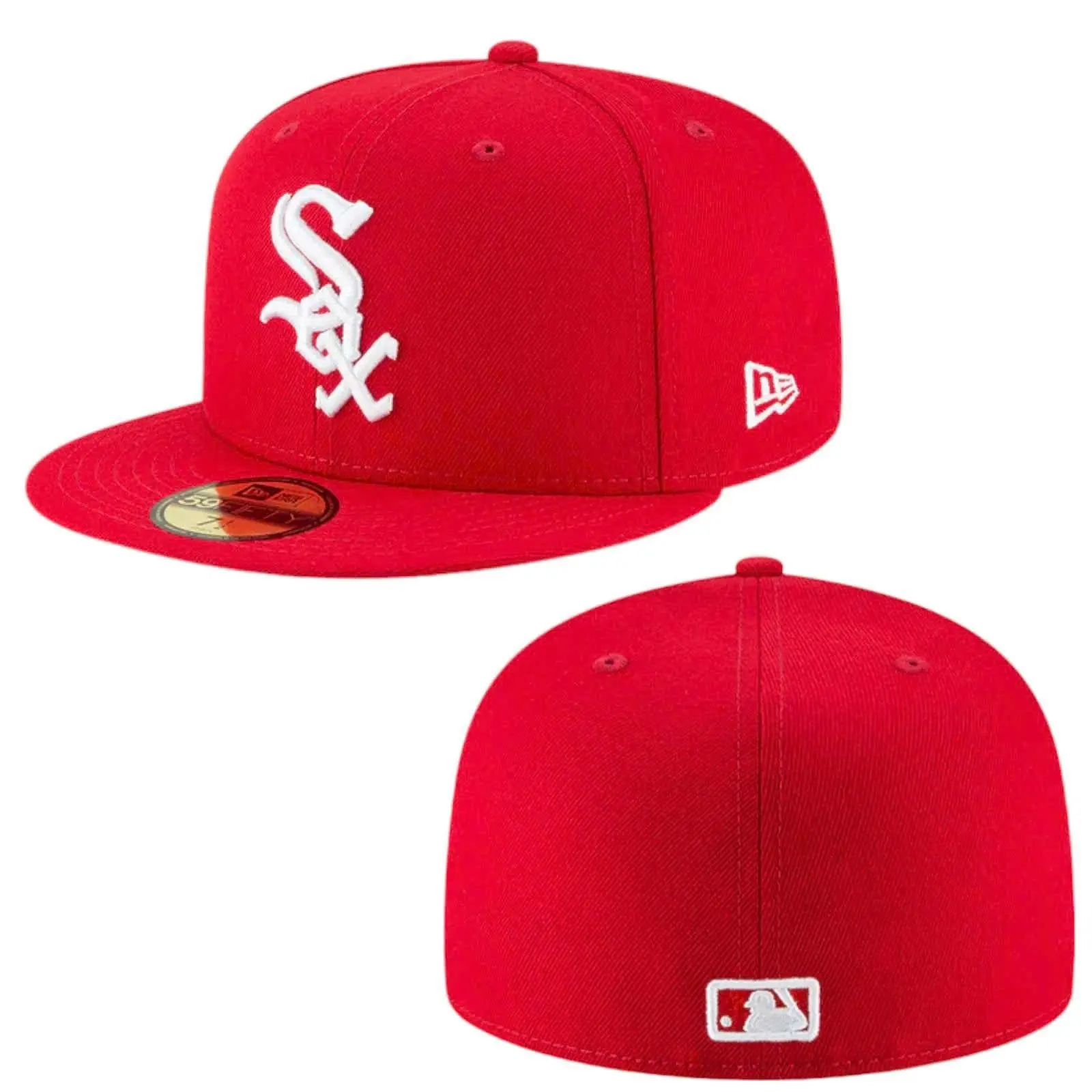 New Era MLB Basic Los Angeles Dodgers 59Fifty Fitted Baseball Cap - Scarlet Red 11591141, Flexfit Mens Hat, Moisture Wicking