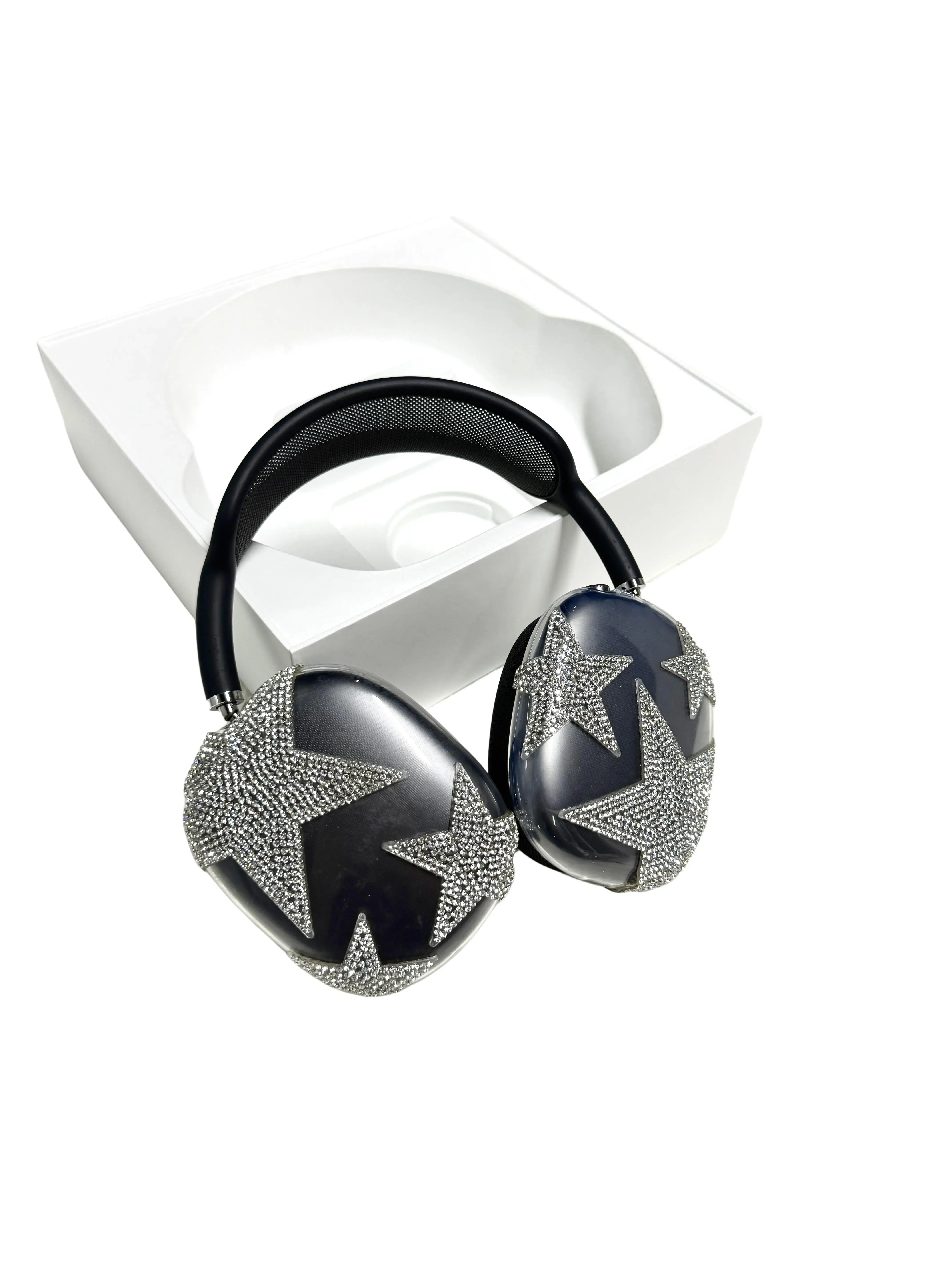 Rare AirPods Max Cover, Y2K Bedazzled Shimmering Stars AirPods Max Case, Diamond AirPod Max Attachment,Rhinestones AirPod Max Accessories