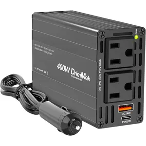 400W Car Power Inverter - Dual DC 12V to 110V AC Car Plug Adapter Outlets, Fast Charging USB C 65W & 24W Port, Power Inverters for Vehicles, Laptop Car Charger, Road Trips