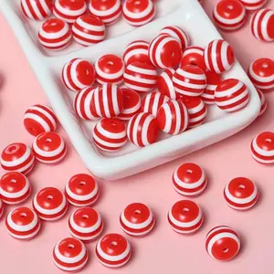 100pcs 8mm Red and White Acrylic beads — Perfect for ARMYs looking to do ARIRANG inspired concert freebies